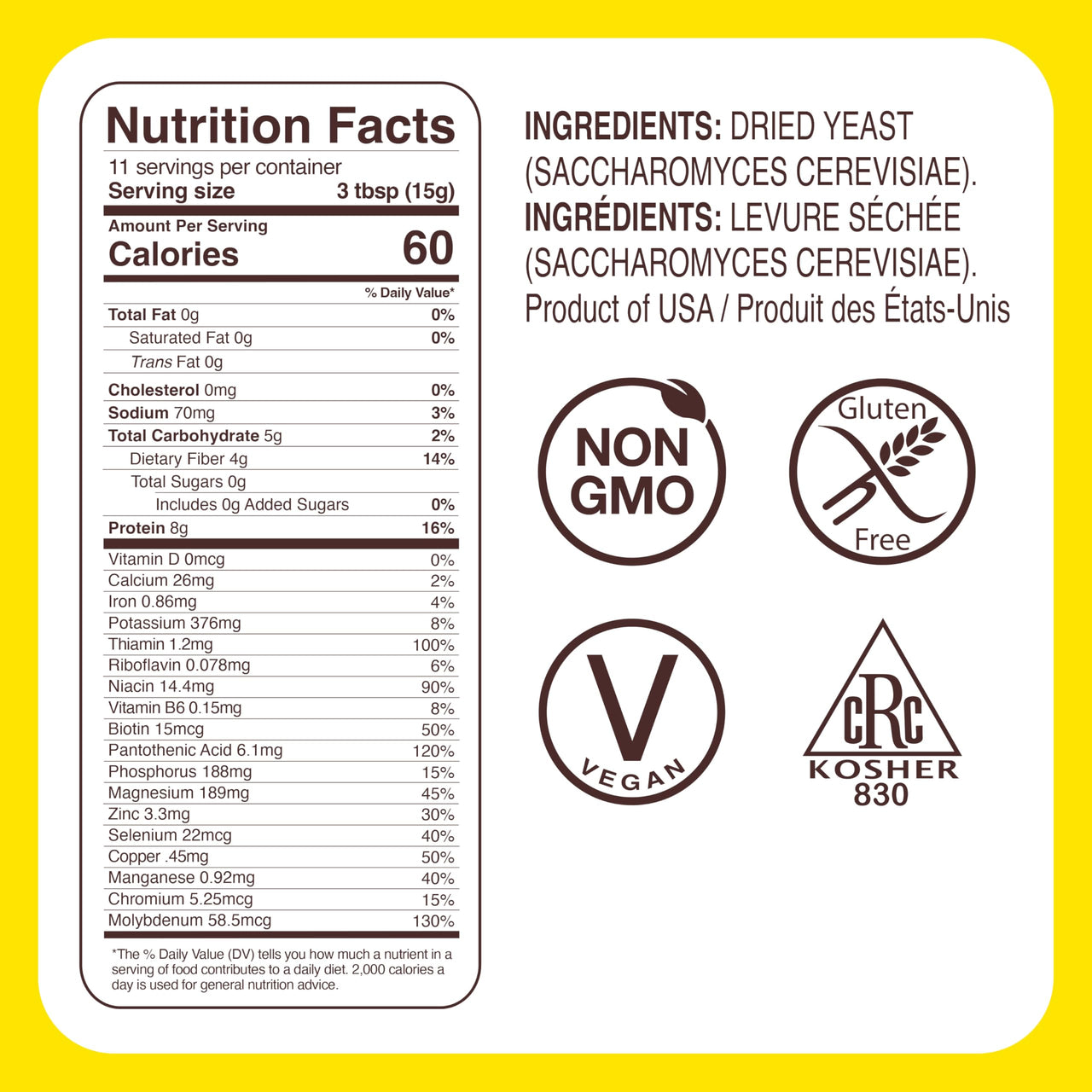 Foods Alive Nutritional Yeast Flakes – 6oz Pouch | Non-Fortified, Vegan, Gluten-Free, Non-GMO | Dairy-Free Cheese Substitute, Plant-Based Protein & Fiber