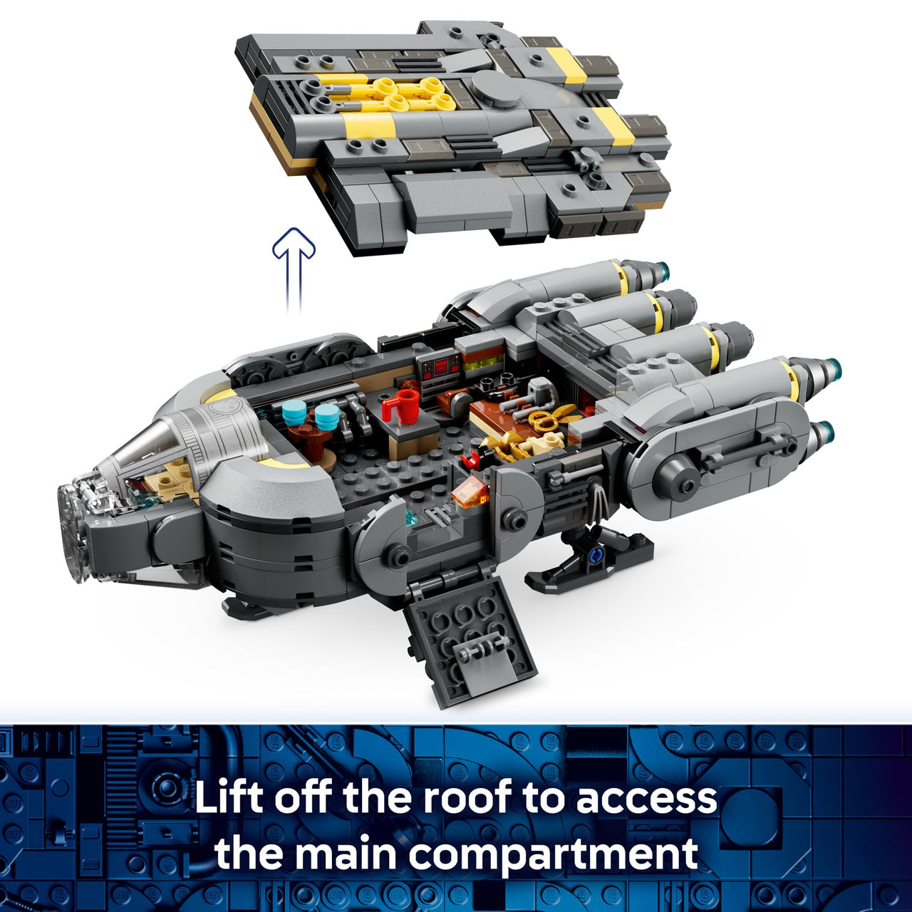 LEGO Star Wars: The Mandalorian and Grogu Anzellan Starship Building Toy - Build and Display Set for Boys & Girls, Ages 9+ - Star Wars Gifts for Kids - W/Grogu & 2 Anzellan Figures - 75445