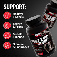 Thumbnail for Force Factor Test X180 Boost, 9-in-1 T Support for Men with D-Aspartic Acid, Boron, Fenugreek, Tribulus Terrestris & zumXR to Help Boost Energy, Vitality & Performance, 120 Tablets