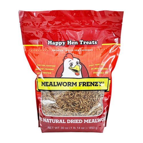 100% Mealworm Frenzy Treats For Chickens 30 Oz by Happy Hen Treats