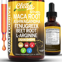Thumbnail for Clean Nutra Organic Maca Root Liquid Drops with Ashwagandha, Fenugreek, Beet Root and L-Arginine Liquid Multivitamin for Women and Men - Adapto Drive