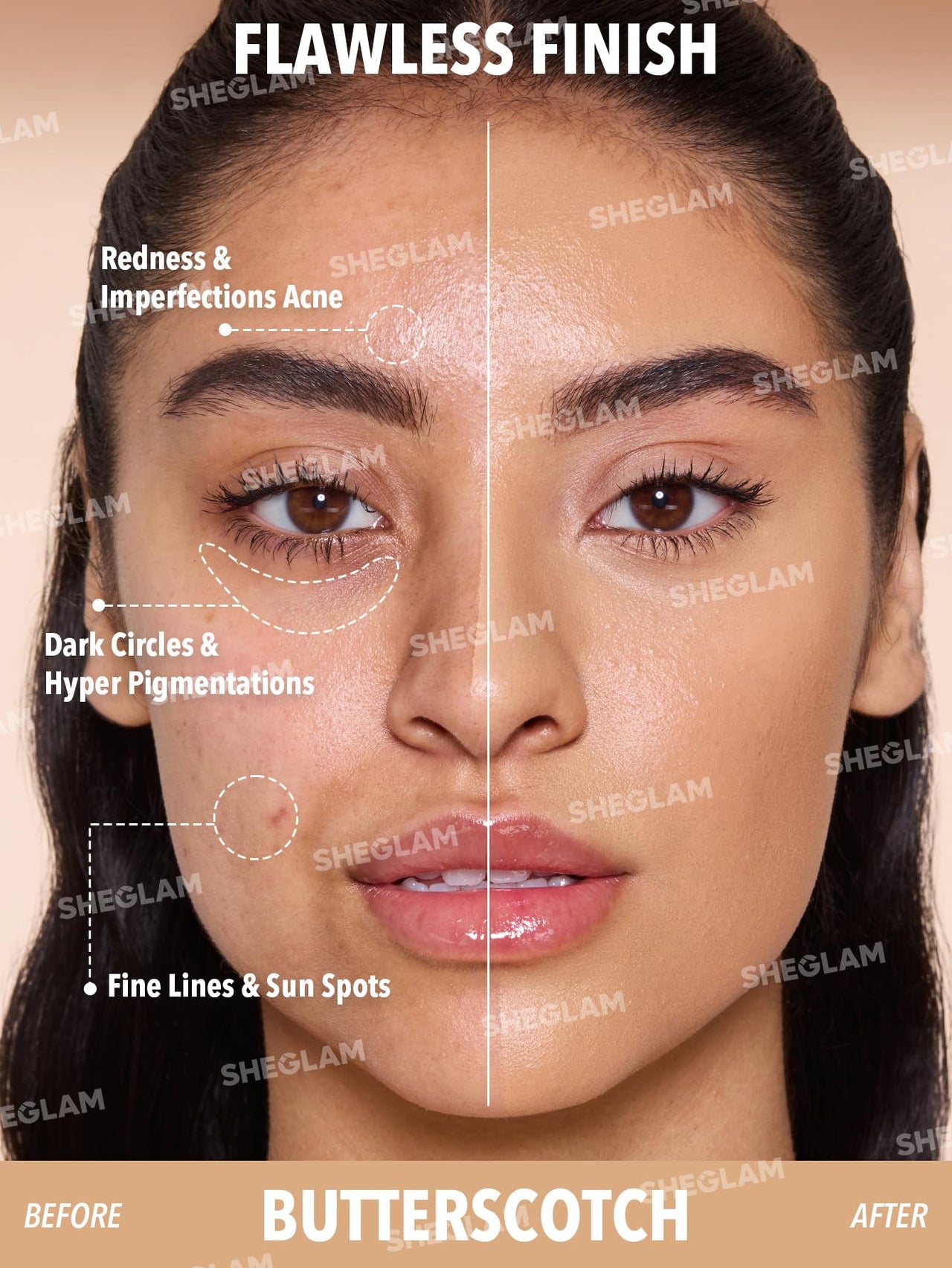 SHEGLAM Skin Magnet High Coverage Foundation Stick Longwear Medium Face Makeup for All Skin Types-Butterscotch