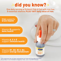 Thumbnail for Enfamil Baby Vitamins Enfamil Poly-Vi-Sol 8 Multi-Vitamins & Iron Supplement Drops for Infants & Toddlers, Supports Growth & Development, 50 mL Dropper Bottle