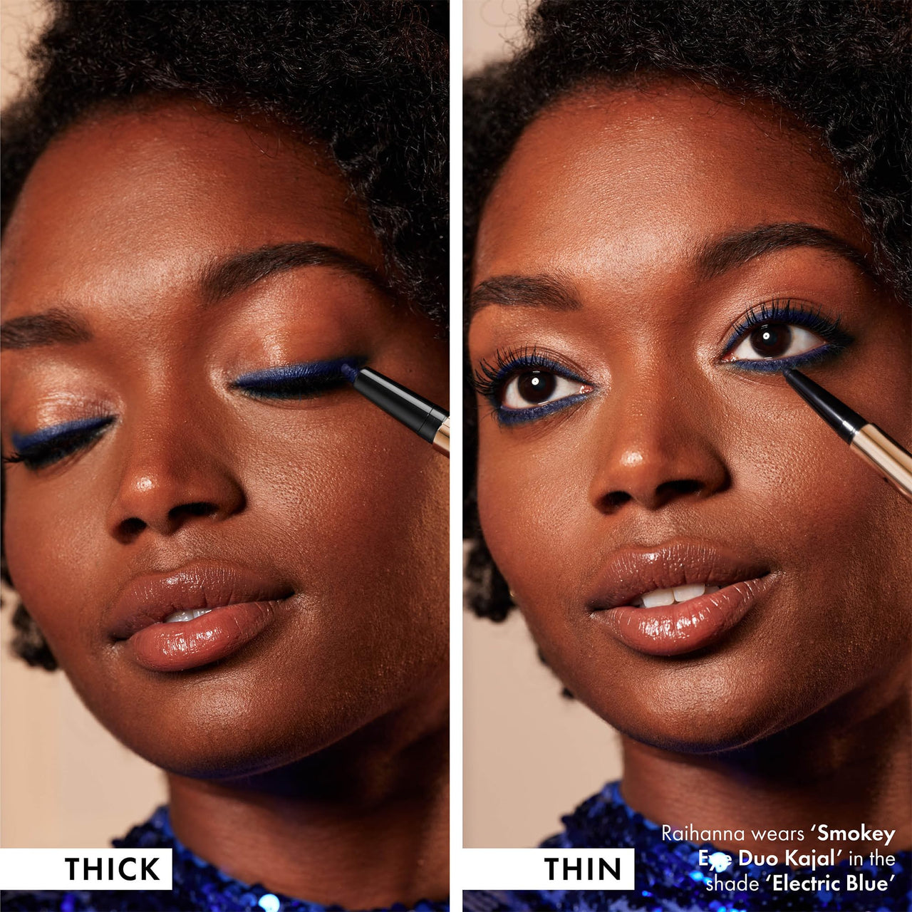 ICONIC LONDON Smokey Eye Duo Eyeliner | Creamy, Easy to Blend 2-in-1 Eyeliner Crayon, Water Resistant, Cruelty Free, Vegan Makeup (Electric Blue) 0.027 oz