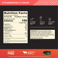 Thumbnail for Optimum Nutrition Gold Standard 100% Whey Protein Powder, Strawberries & Cream, 2 Pound (Packaging May Vary)