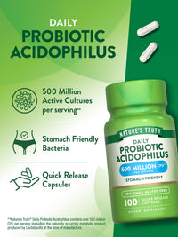 Thumbnail for Nature's Truth Probiotics for Men and Women | 500 Million CFU | 100 Capsules | Non-GMO & Gluten Free Supplement