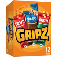 Thumbnail for Gripz Mini Baked Snack Crackers, Sweet and Salty Snacks, Variety Pack, 11oz Box (12 Pouches)