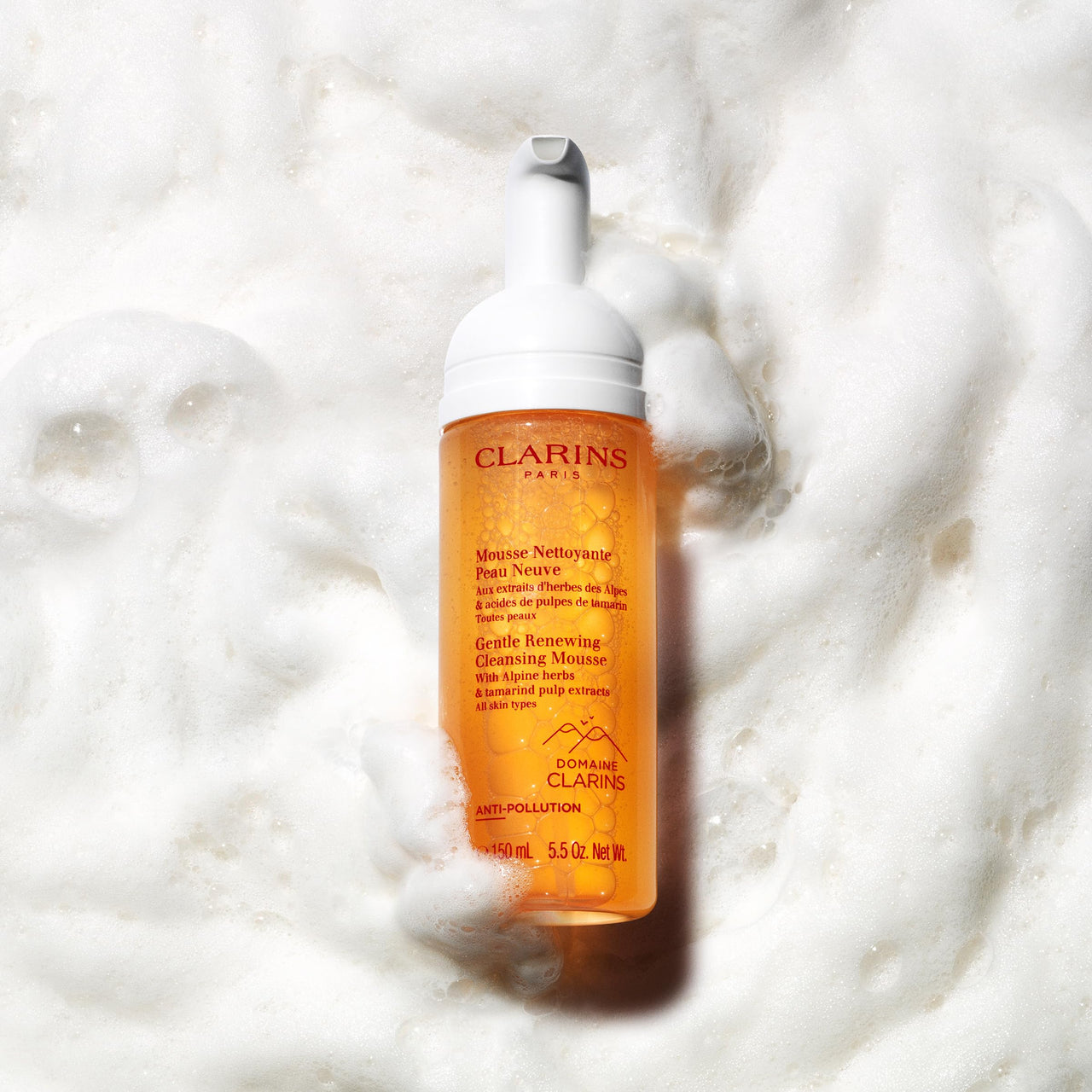 Clarins Gentle Renewing Cleansing Mousse | Cleanses, Gently Exfoliates & Refreshes | Foaming Mousse |Soap-No|SLS-No | Dermatologist Tested | Exfoliating Tamarind Pulp Extract Rich In AHAs | 5.5 Oz