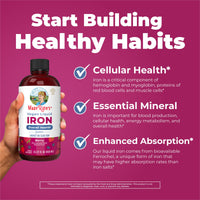 Thumbnail for Iron Supplement for Women Men & Kids | Liquid Iron Supplement for Women Men & Kids | Iron for Healthy Blood & Oxygen | Ages 4 & Up | Sugar Free | Vegan | Non-GMO | Gluten Free | 15.22 Fl Oz