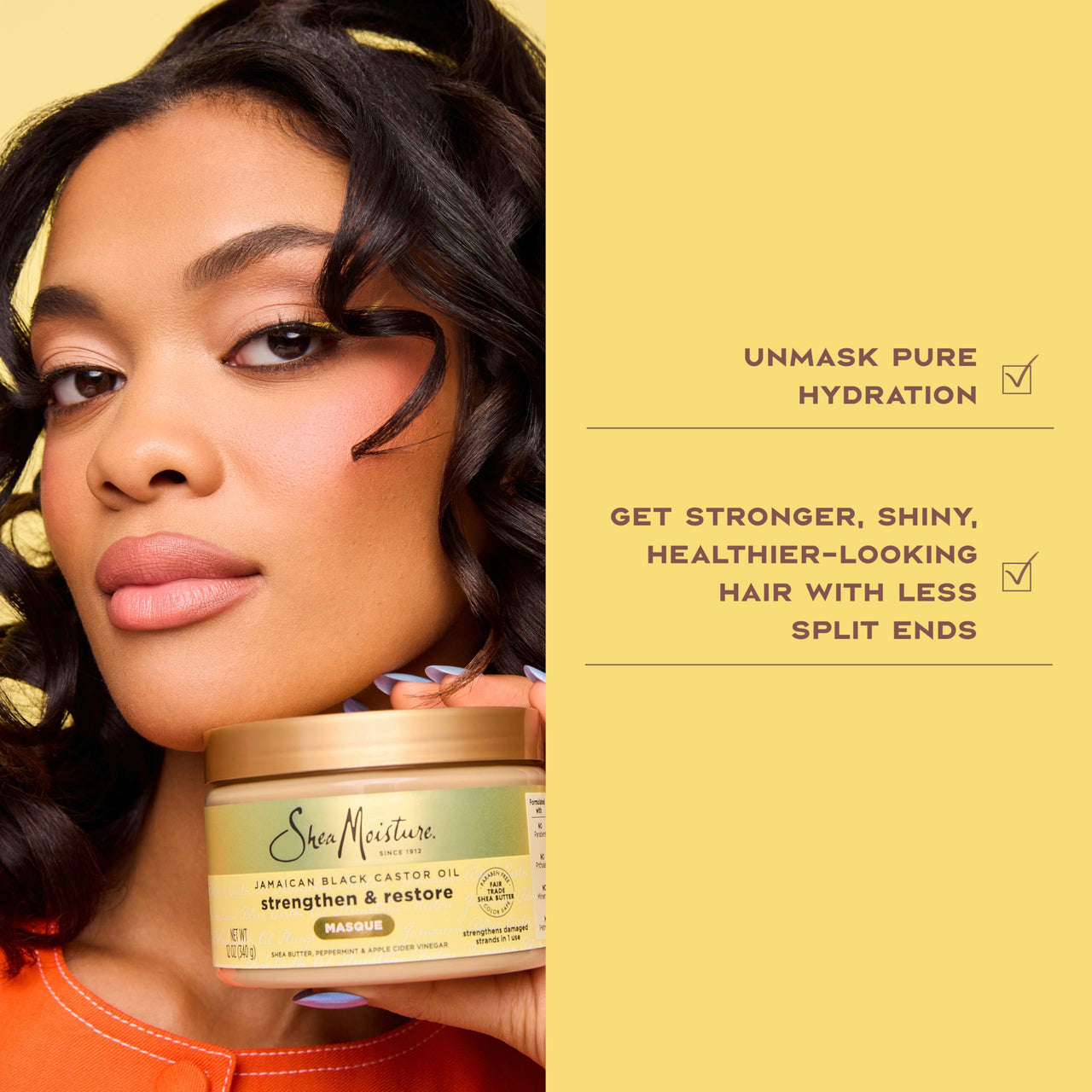 SheaMoisture Jamaican Black Castor Oil Treatment Masque Jamaican Black Castor Oil For Dry Hair Paraben Free Hair Mask 11.5 oz