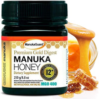 Thumbnail for ManukaGuard Premium Gold Manuka Honey MGO 400+ | Raw Medical-Grade New Zealand Honey for Digestive Support, Unpasteurized, Pure | 8.8 oz