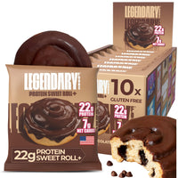 Thumbnail for Legendary Foods 22g Protein Cinnamon Roll - Premium High Protien Bars, Low Carb Meal Replacement Snack, Low Glycemic Index, Gluten Free Snacks - Sweet Zero Sugar, Keto and Diabetic Friendly 10-Pack