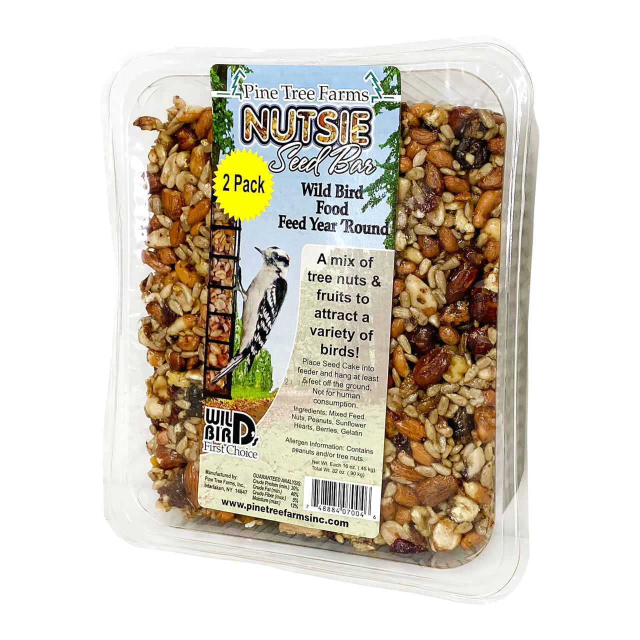 Pine Tree Farms Nutsie Seed Bars, 16 oz., Pack of 16