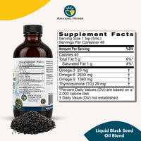 Thumbnail for Amazing Herbs Black Seed and Pumpkin Seed Cold-Pressed Oil Blend - Gluten-Free, No Preservatives, High in Omega 3, 6, & 9, Improves Immune Respones & Promotes Digestive Health - 8 Fl Oz