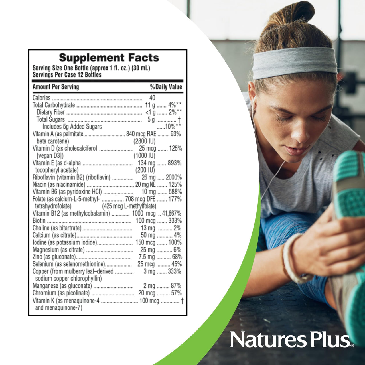 NaturesPlus Source of Life GOLD Liquid Multi Shot - 1 fl oz, Case of 12 - Tropical Fruit Flavor - Provides Nutrients from 100+ Fruits and Vegetables - 12 Servings