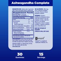 Thumbnail for Natrol Ashwagandha Complete Gummy, 3-in-1 Daily Stress Support, Supports Better Mood, Reduces Occasional Stress and Fatigue, 30 Gummies, Up to a 15 Day Supply