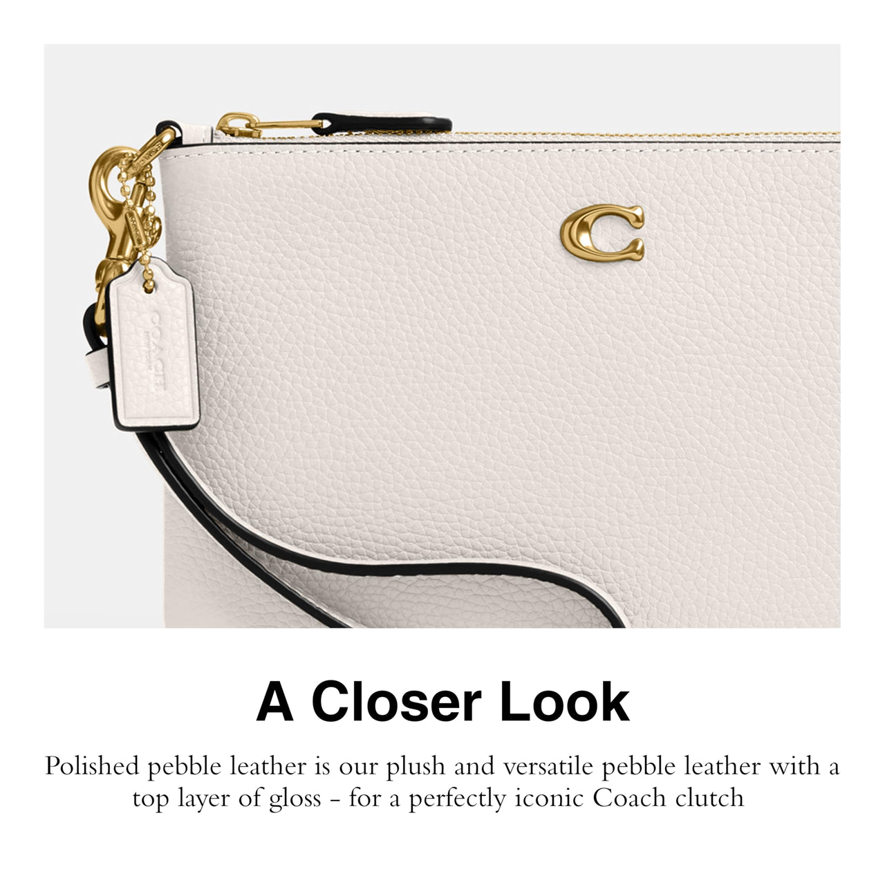 COACH Polished Pebble Leather Small Wristlet