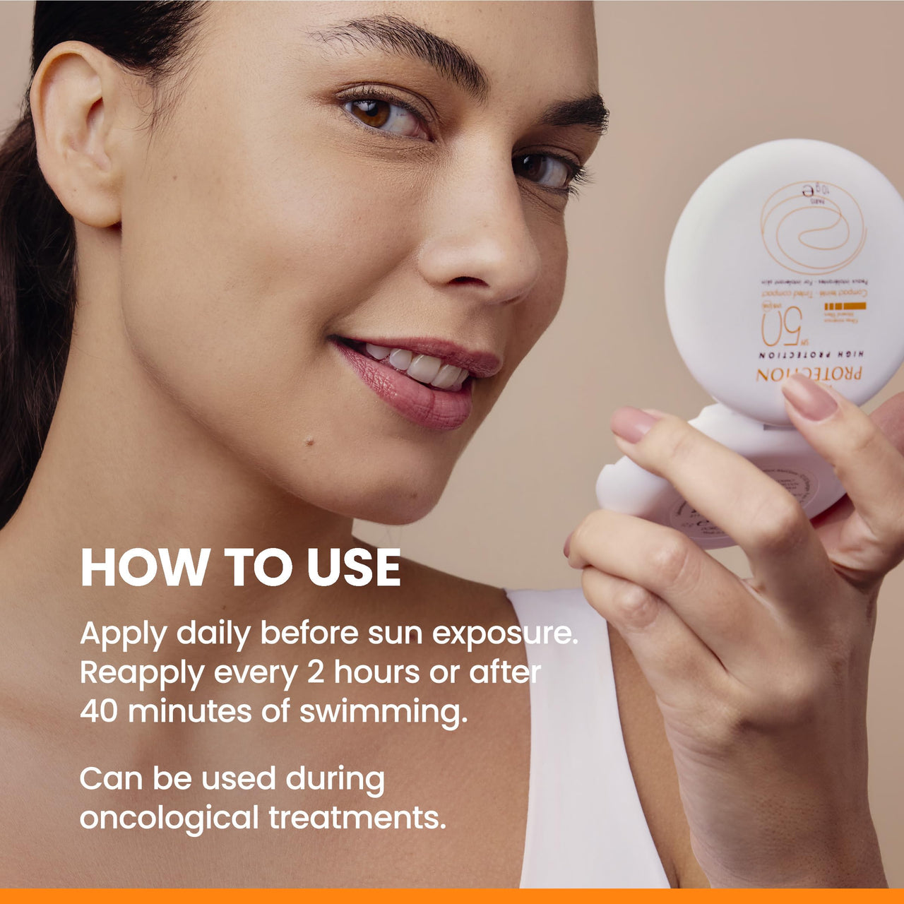 Avène High Protection Beige Tinted Compact, Broad Spectrum SPF 50+, UVA/UVB Blue Light Protection, Tinted sunscreen, 100% Mineral, Water Resistant, Does Not Contain Avène Thermale Spring Water 0.35 Oz