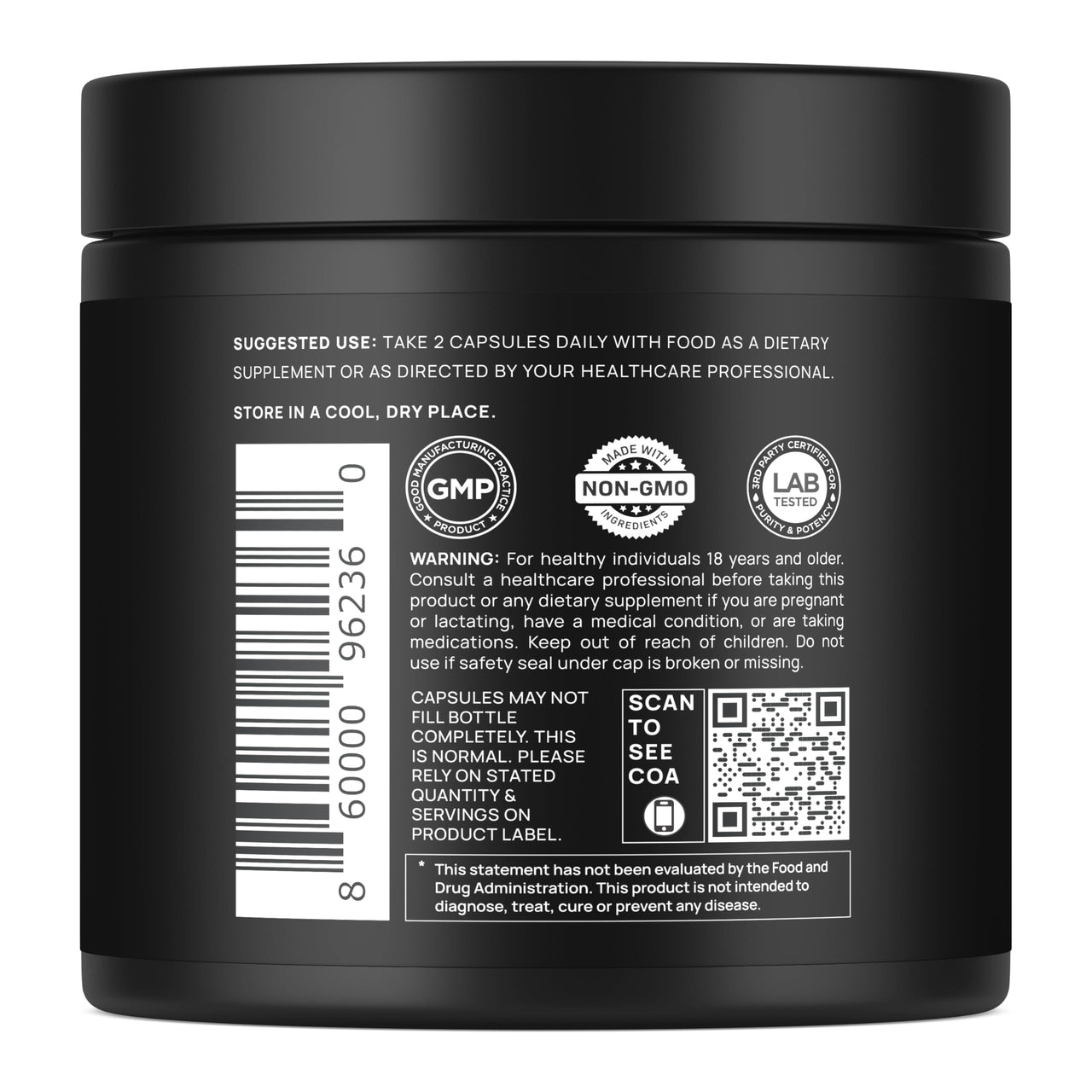 40,000mg 40x Strength Organic Black Maca Root w. Ashwagandha - #1 Highest Potency Black Maca Root Capsules for Men Supplement 40:1 Extract - 100% Pure Maca Peruana, Maca Powder Pills, Gelatinized