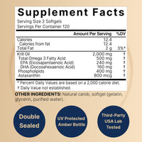 Thumbnail for NatureBell Antarctic Krill Oil 2000mg Supplement, 240 Softgels, 3X Strength Natural Source of Omega-3s, EPA 240mg + DHA 160mg + Astaxanthin 800mcg – No Fishy Aftertaste – Mercury Free & Non-GMO