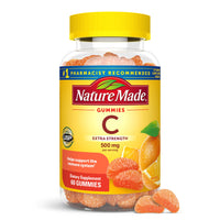 Thumbnail for Nature Made Extra Strength Dosage Vitamin C 500 mg per serving, Dietary Supplement, Vitamin C Gummies for Immune Support, 60 Gummies, 30 Day Supply