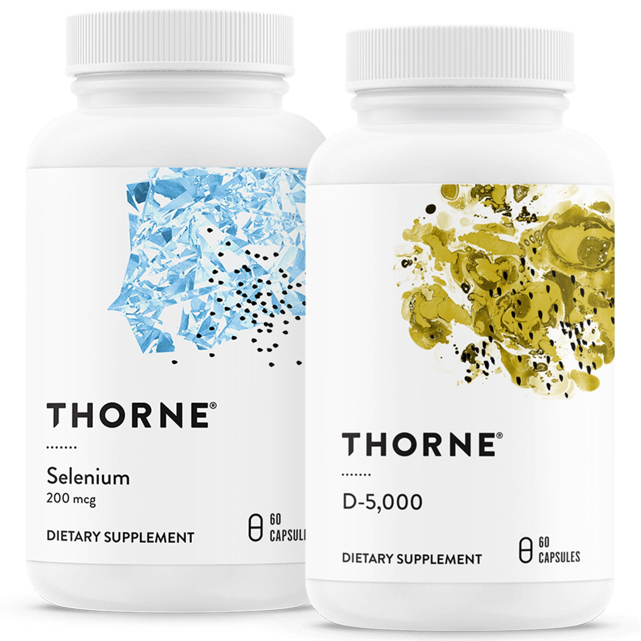 THORNE - Antioxidant & Wellness Bundle - Selenium & Vitamin D-5000 - Supports Thyroid Health & Immune Function - 60 Servings
