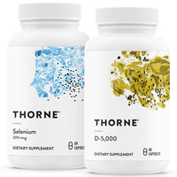 Thumbnail for THORNE - Antioxidant & Wellness Bundle - Selenium & Vitamin D-5000 - Supports Thyroid Health & Immune Function - 60 Servings