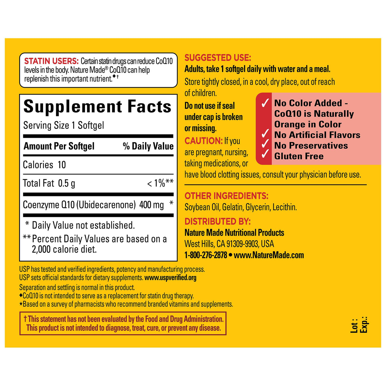 Nature Made CoQ10 400mg Softgels, Dietary Supplement for Heart Health Support, 40 Count, 40 Day Supply