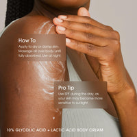Thumbnail for Advanced Clinicals 10% Glycolic Acid + Lactic Acid Lotion Exfoliant Moisturizing Cream With Hyaluronic Acid Moisturizer | AHA Exfoliating Body Cream Improves Look Of Uneven Rough Skin Texture, 16 Oz