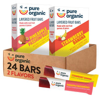 Thumbnail for Pure Organic Layered Fruit Bars, Gluten Free, Vegan Fruit Snacks, Variety Pack, 12.4oz Box (24 Bars)