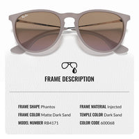 Thumbnail for Ray-Ban RB4171 ERIKA Classic Phantos Shape Sunglasses With Eyewear Kit Bundle - High Bridge Fit - Ideal Formal and Casual Wear Retro Sunglasses