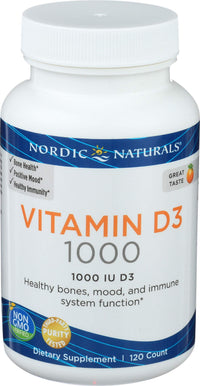 Thumbnail for Nordic Naturals Vitamin D3 1000, Orange - 120 Mini Soft Gels - 1000 IU Vitamin D3 - Supports Healthy Bones, Mood & Immune System Function - Non-GMO - 120 Servings