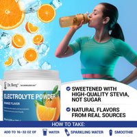 Thumbnail for Dr. Berg Zero Sugar Hydration Keto Electrolyte Powder - Enhanced w/ 1000 mg of Potassium & Real Pink Himalayan Salt (NOT Table Salt) - Orange Flavor Hydration Drink Mix Supplement - 50 Servings