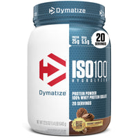 Thumbnail for Dymatize ISO100 Whey Protein Powder Isolate, Gourmet Chocolate, 25g of Protein, 20 Servings, 5.5g BCAAs, Less Than 120 Cal., Gluten Free, 1g Fat, 1g Sugar, 2g Carb