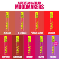 Thumbnail for Maybelline Super Stay Matte Ink Liquid Lip Color, Moodmakers Lipstick Collection, Long Lasting, Transfer Proof Lip Makeup, Optimist, Pink, 1 Count