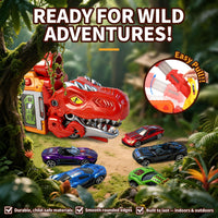 Thumbnail for LUCKFUTURE Dinosaur Truck Toy, Red T-Rex with Car Launcher - Shoots Matchbox Cars & Balls, Action Play Dino Truck Gift for Boys Girls 3-7 Years Old