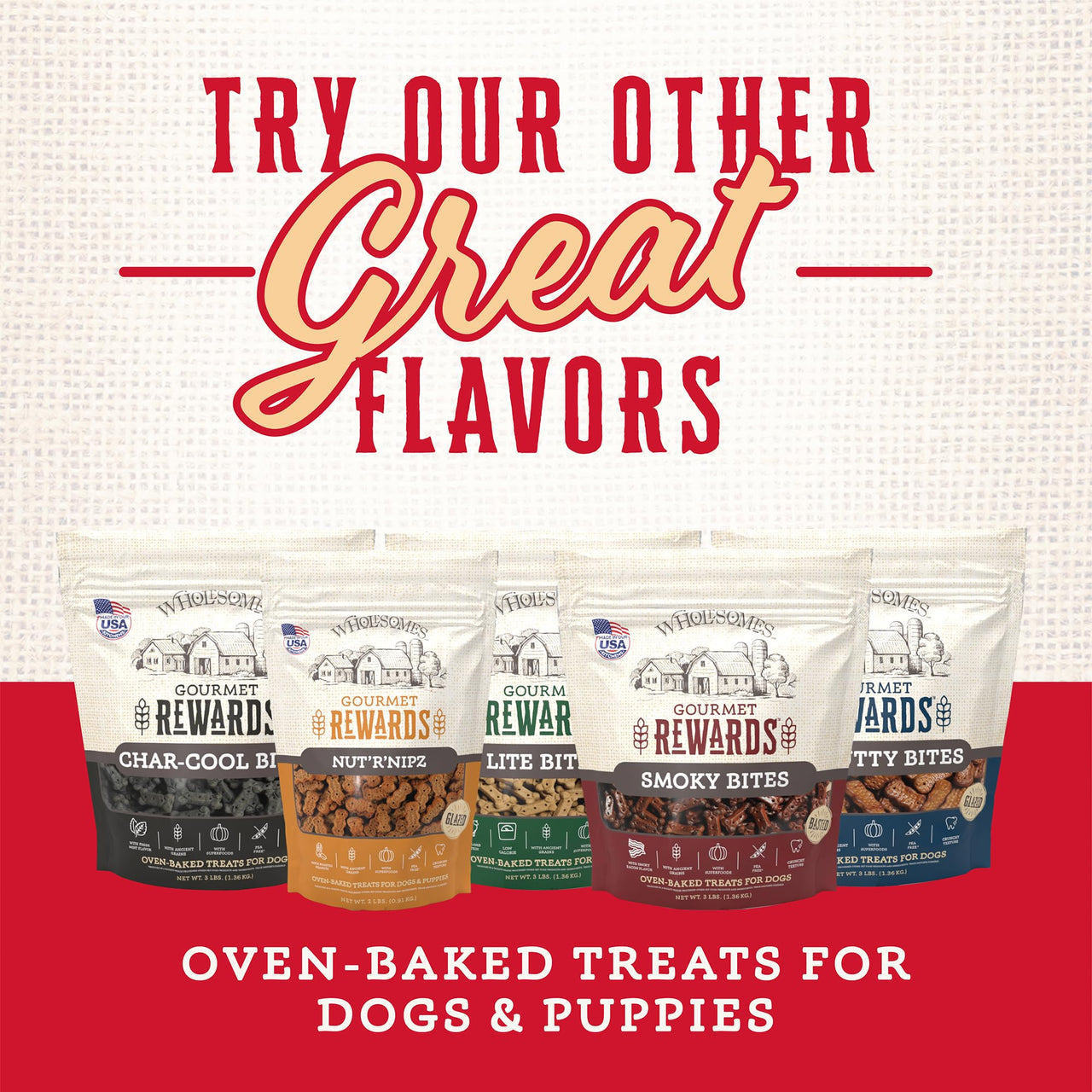 Wholesomes Rewards Medium Original Biscuit Dog Treats 3 lb