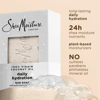Thumbnail for SheaMoisture Bar Soap Virgin Coconut Oil 4 count Nourish and Replenish Skin Daily Hydrating bar soap with 24h shea moisture nutrients for Healthy, Glowing Skin 8 oz