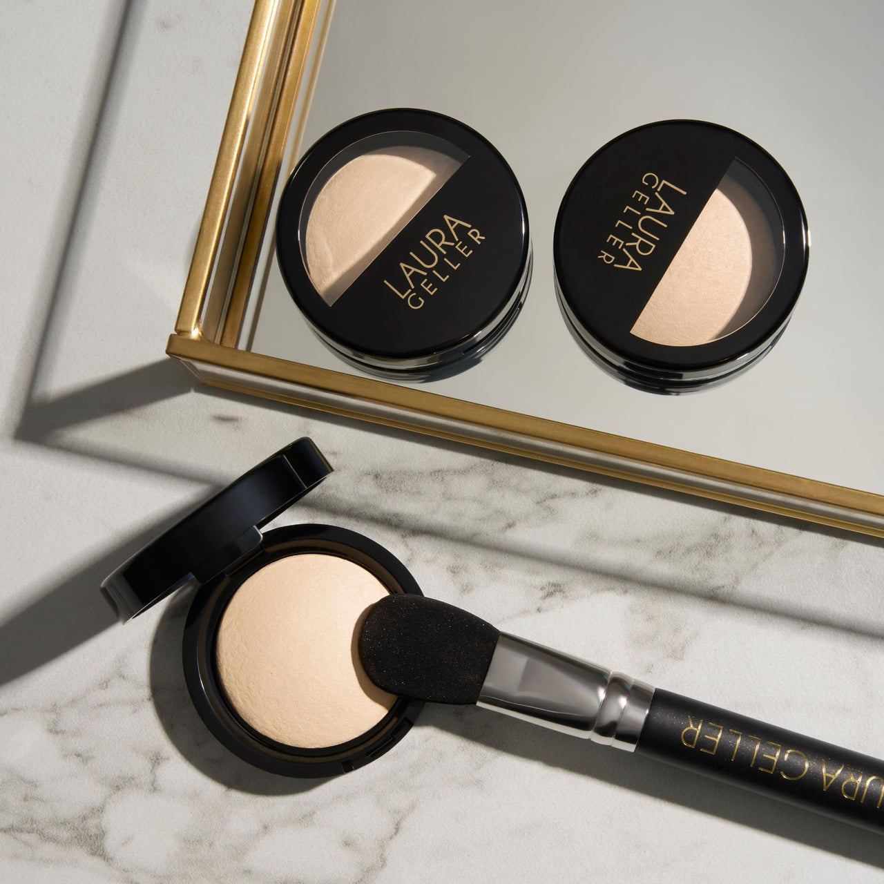 LAURA GELLER NEW YORK Baked Original Highlighter Quad, French Vanilla, Portofino, Golden Rose, French Kiss
