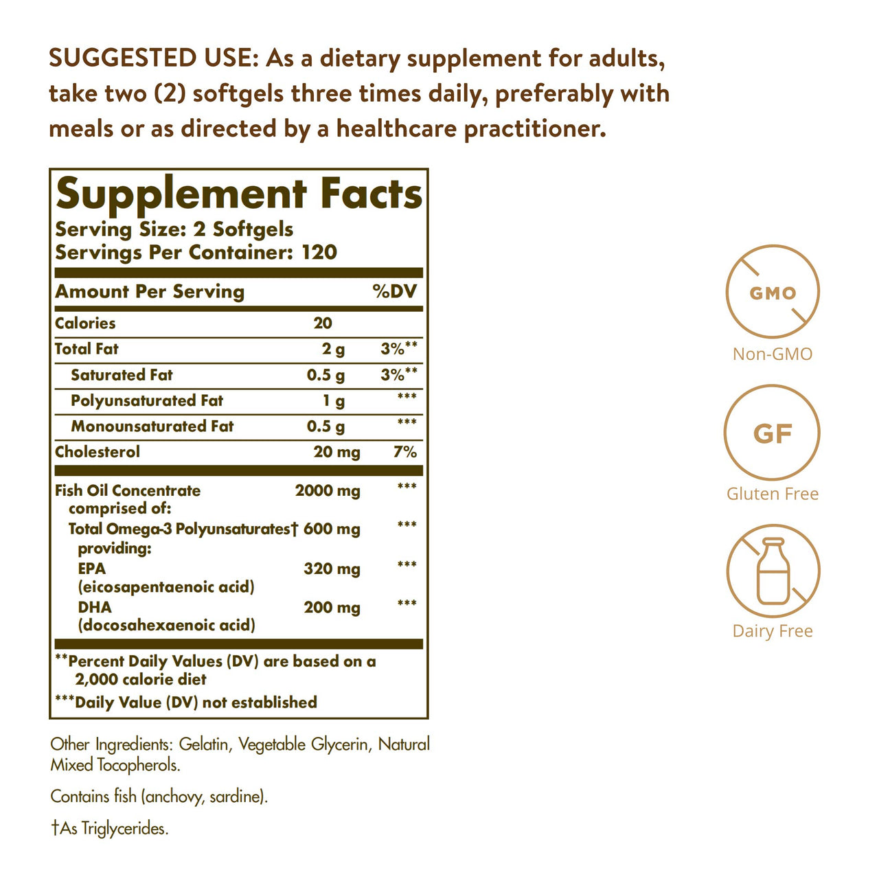 Solgar Omega-3 Fish Oil Concentrate, 240 Softgels