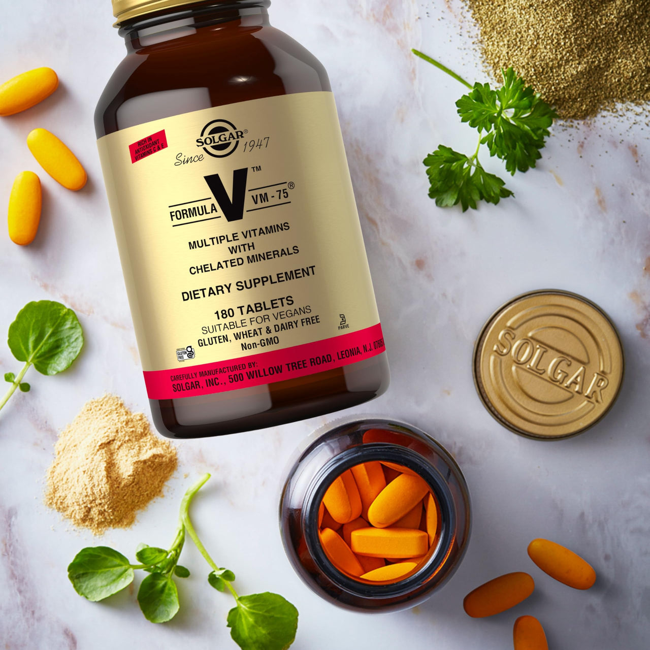 Solgar Formula VM-75, 180 Tablets - Multivitamin with Chelated Minerals - Vitamin A, B6, B12, C, D, E - Biotin, Magnesium, Calcium, Iron, Zinc - Vegan, Gluten Free, Dairy Free, Kosher - 180 Servings
