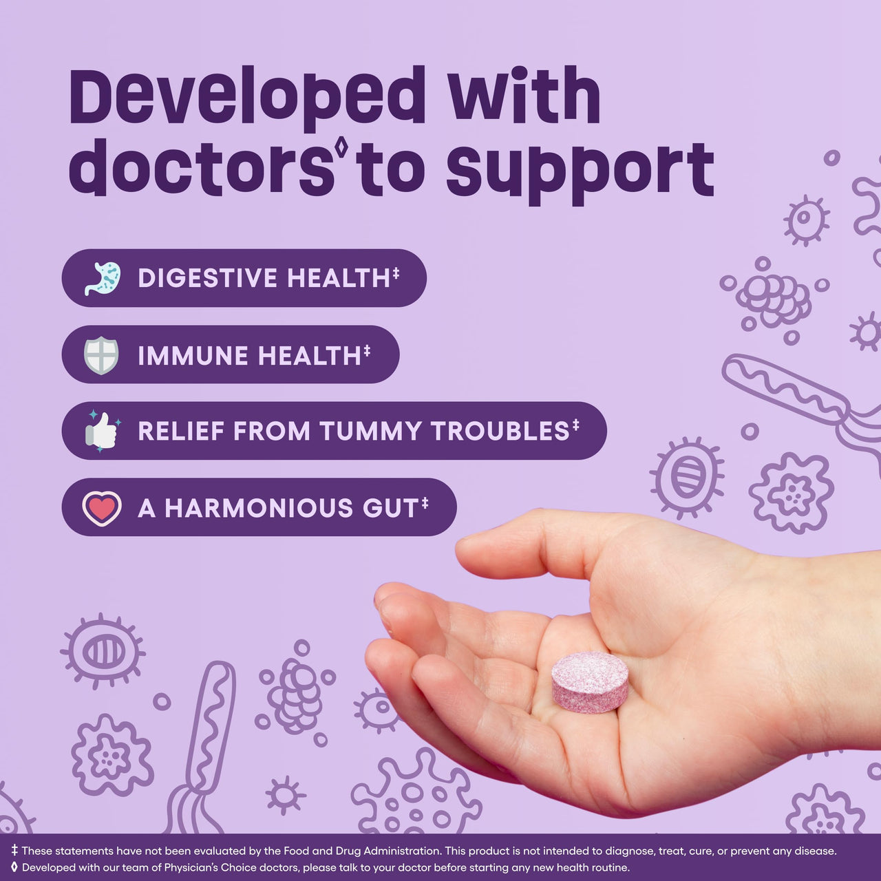 Physician's CHOICE Probiotics for Kids - 7 Diverse Strains, Organic Prebiotics, Vitamins & Minerals - Clinically Studied L. Rhamnosus - Immune & Digestive Support - No Sugar or Artificial Dyes - 60ct