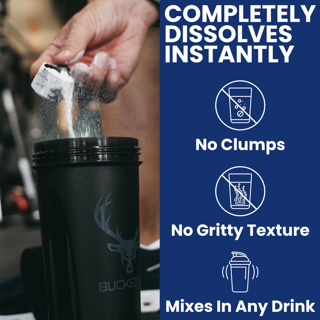 Bucked Up Pure Micronized Creatine Monohydrate for Women and Men - Easy to Mix and Unflavored - 5G Per Serving - 50 Servings - 250 Grams Per Container