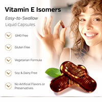 Thumbnail for Sunergetic Premium Annatto Tocotrienol Supplement – with DeltaGold – Tocotrienols Vitamin E 300 mg – Supports Liver, Immune & Heart Health - Delta + Gamma Tocotrienols (60 Liquid Capsules)
