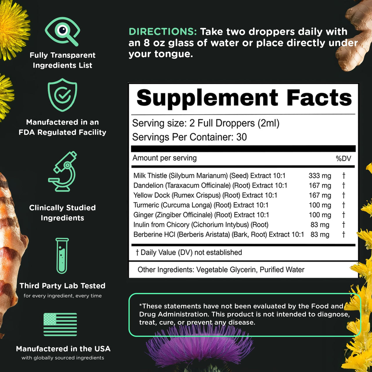 SuperBonsai Super Liver Support with Milk Thistle - All Natural Liver Cleanse Detox & Repair Aid - Doctor-Formulated Liver Supplement - Liquid Herbal Supplements for Liver Health - 1 Month Supply