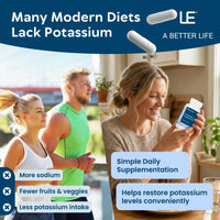 Thumbnail for Life Enhancement High Potency 1020 mg Potassium Supplement for Muscle, Brain & Bone Health - No Additives High Absorption Elemental Potassium Supplement, Made in USA (240 Capsules – 120 Servings)