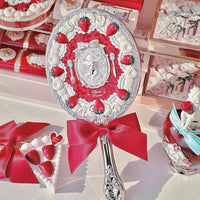 Thumbnail for Flower Knows Strawberry Cupid Hand Mirror,Vintage Handheld Mirror,Fancy & Pretty Princess Mirror with Long Handle,Gift for Girls & Women(Red Velvet)