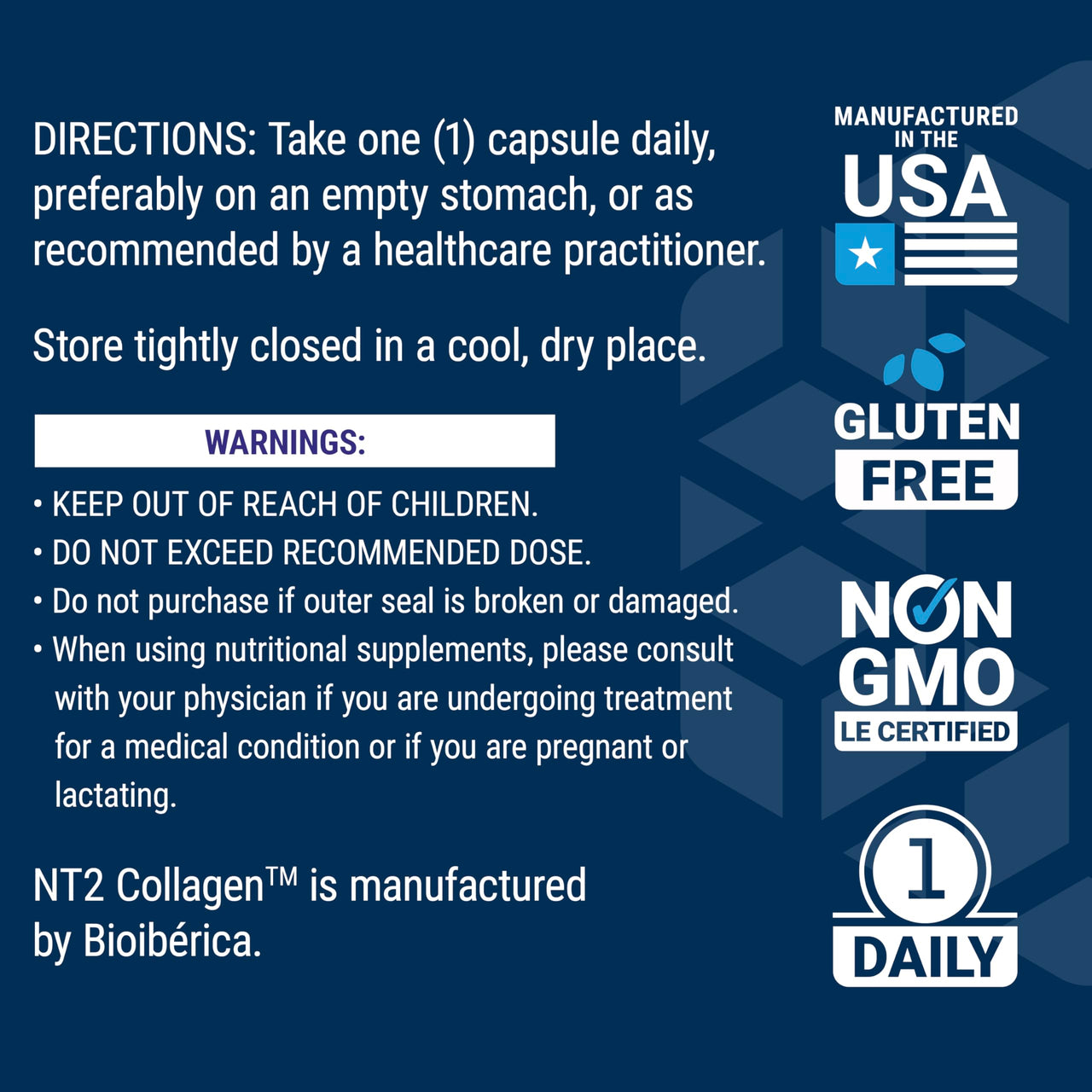 Life Extension NT2 Collagen™, Joint Health Supplement for Joint Comfort & Mobility, Gluten-Free, Non-GMO, 1 Daily, 60 Small Capsules