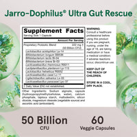 Thumbnail for Jarrow Formulas Jarro-Dophilus Ultra Gut Rescue - 50 Billion CFU Per Serving - Probiotics Restore, Protect & Maintain Intestinal Flora - 60 Servings (Delayed Release)