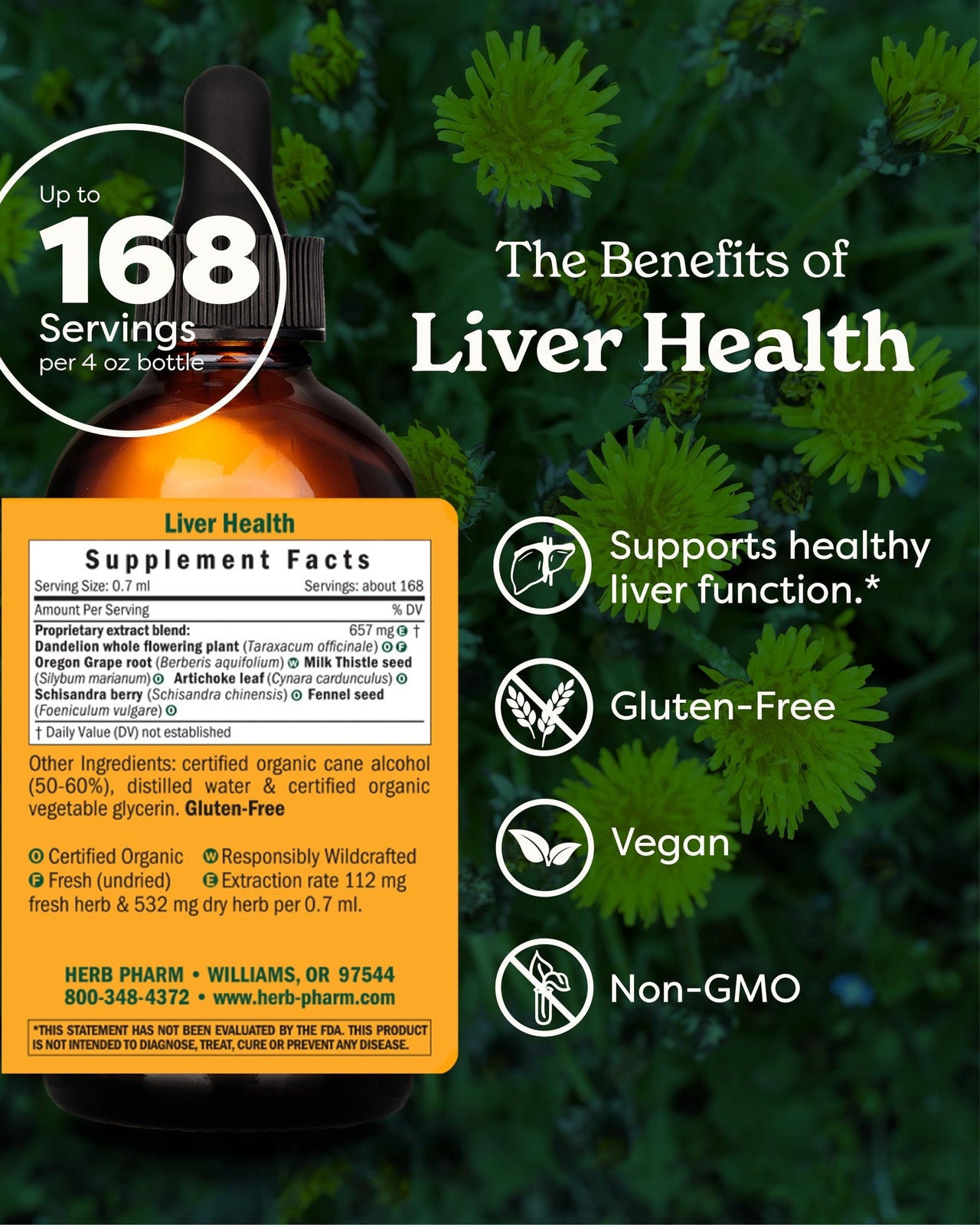 Herb Pharm Liver Health Liquid Herbal Formula for Liver and Gallbladder Support - 4 Ounce